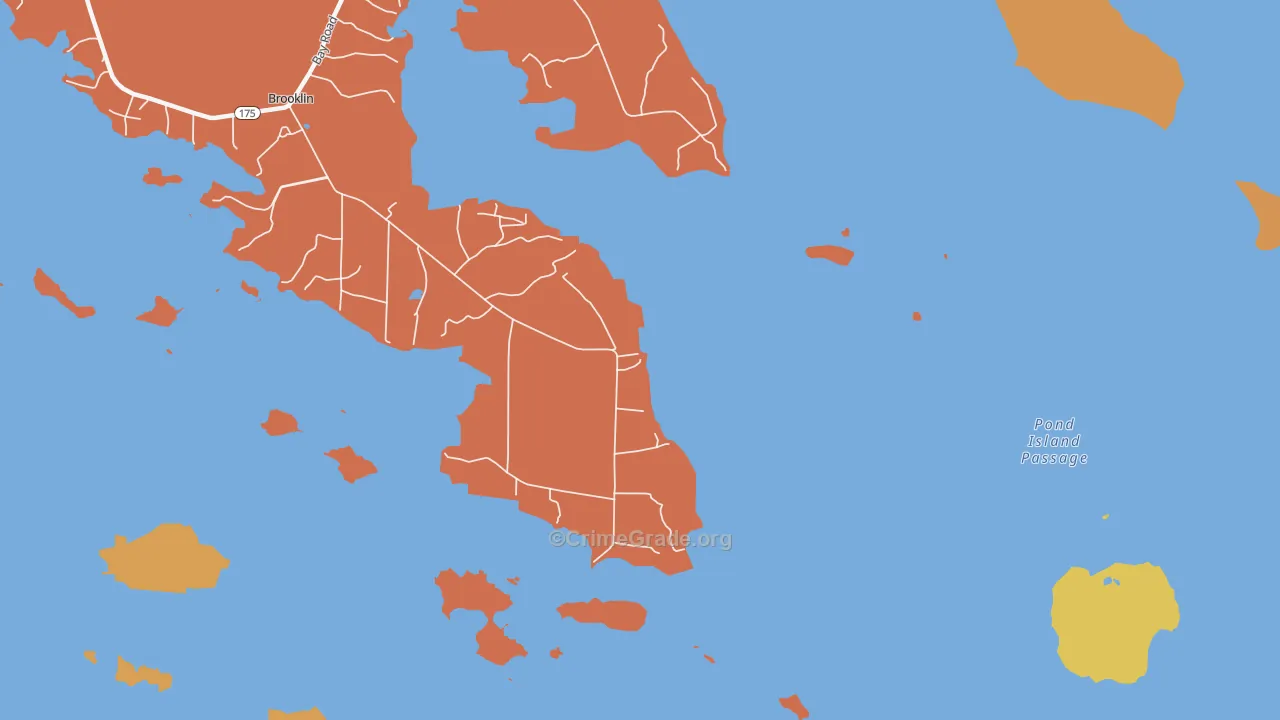 Naskeag, ME Map of Burglary Rates