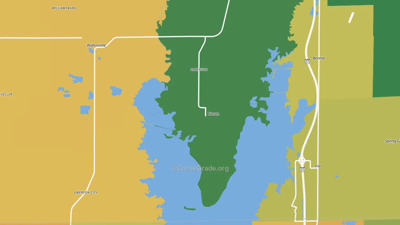 Nason, IL Map of Burglary Rates