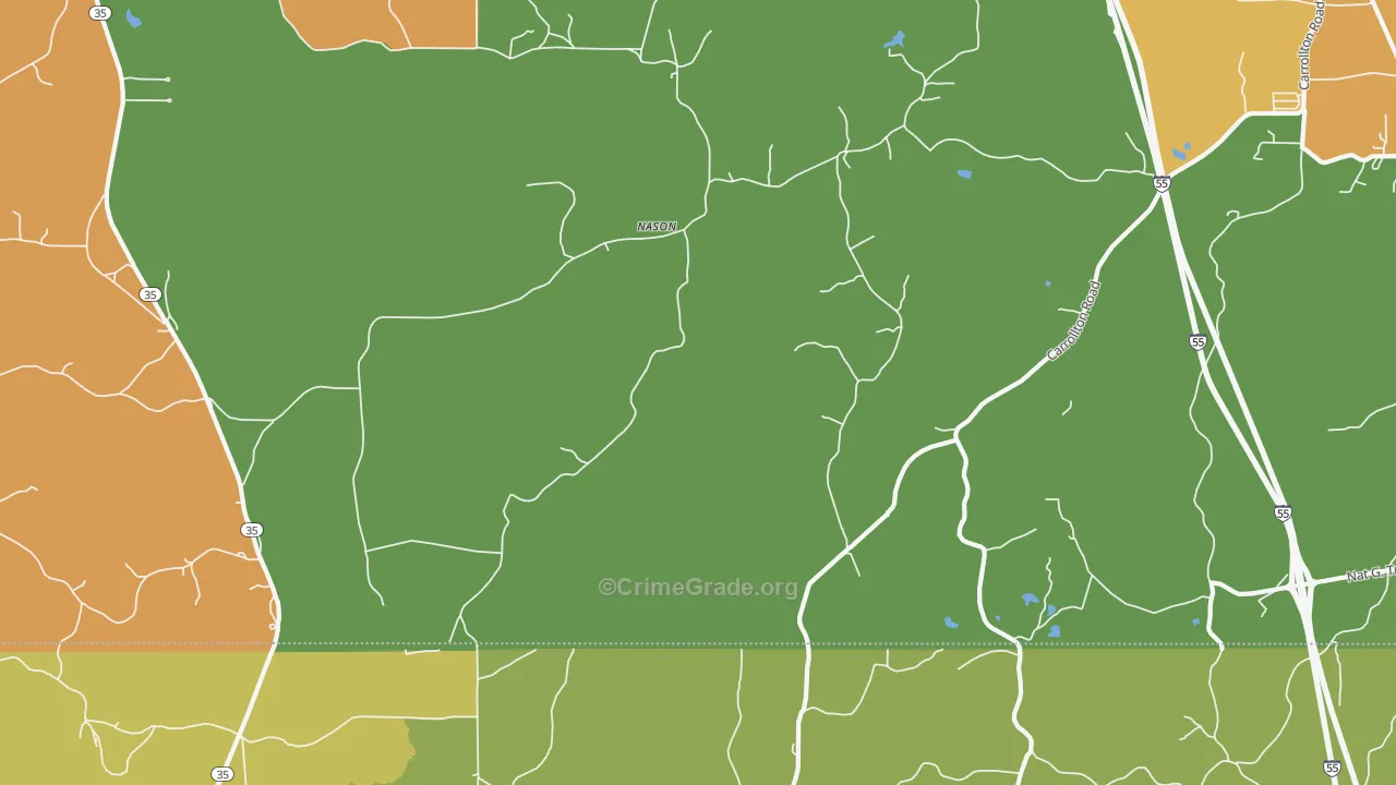 Nason, MS Map of Burglary Rates