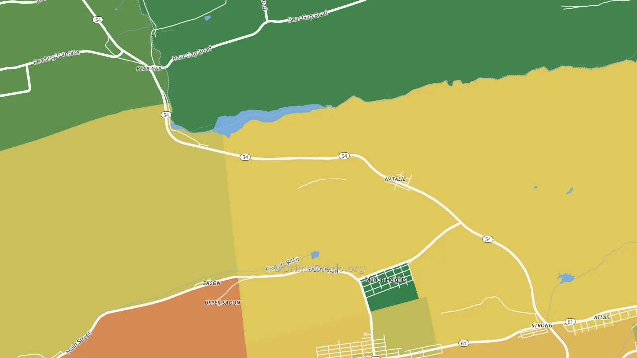 Natalie, PA Map of Burglary Rates
