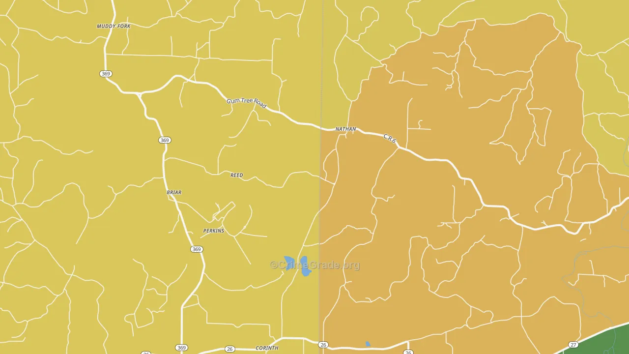 Nathan, AR Map of Burglary Rates