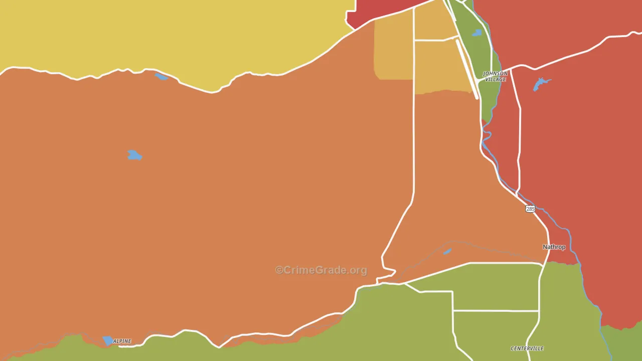 Nathrop, CO Map of Burglary Rates