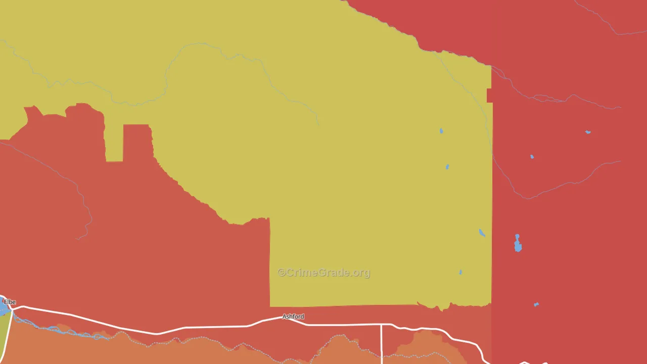 National, WA Map of Burglary Rates