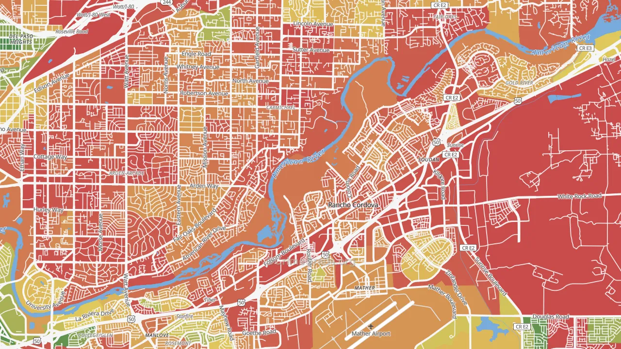 Natomas Corporate Center, Sacramento, CA Map of Burglary Rates