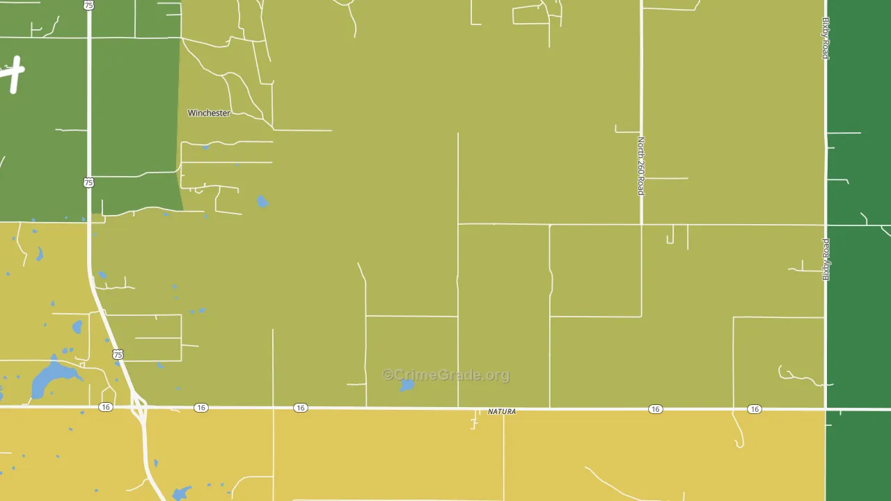 Natura, OK Map of Burglary Rates