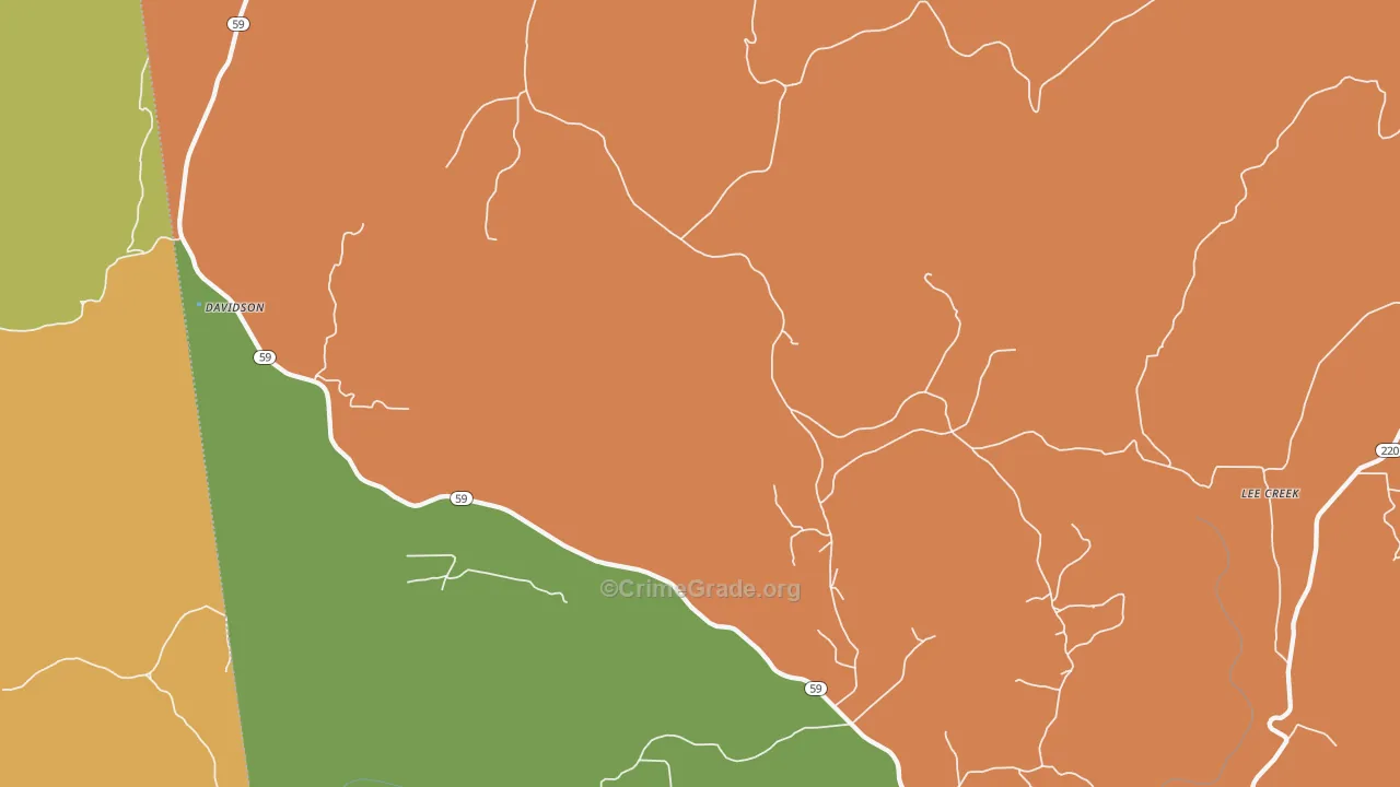 Natural Dam, AR Map of Burglary Rates