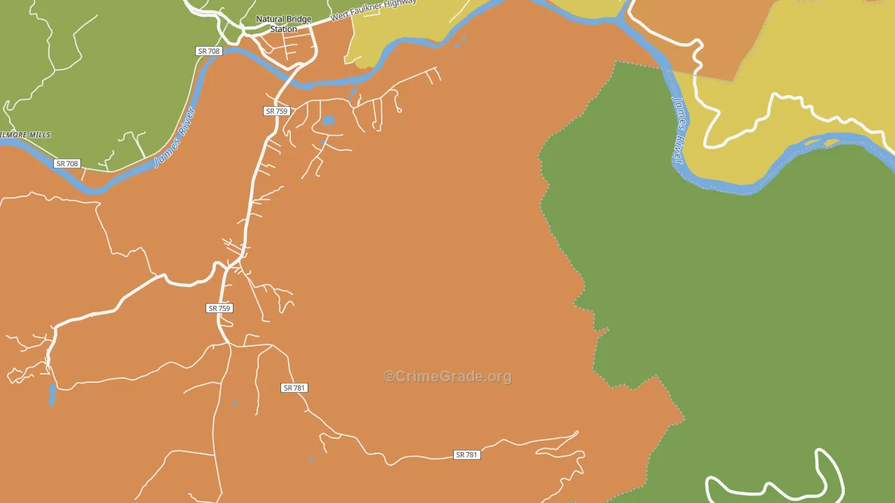 Naturl Br Sta, VA Map of Burglary Rates