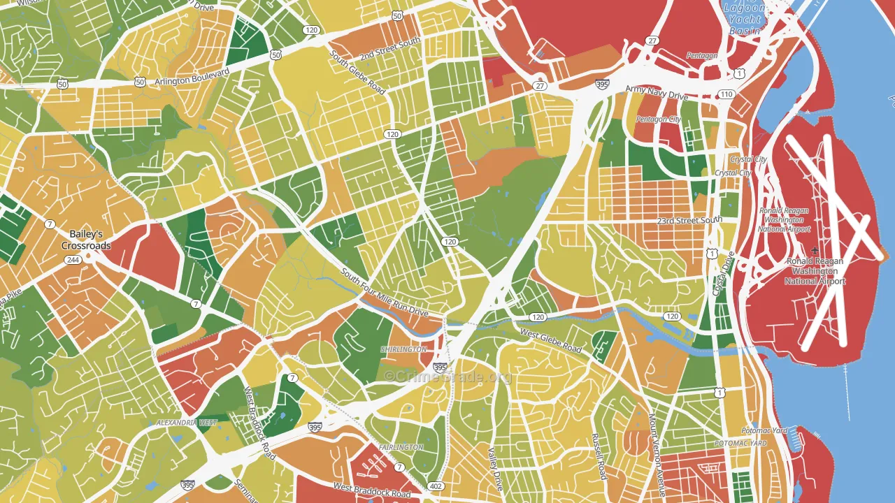 Nauck, Arlington, VA Map of Burglary Rates