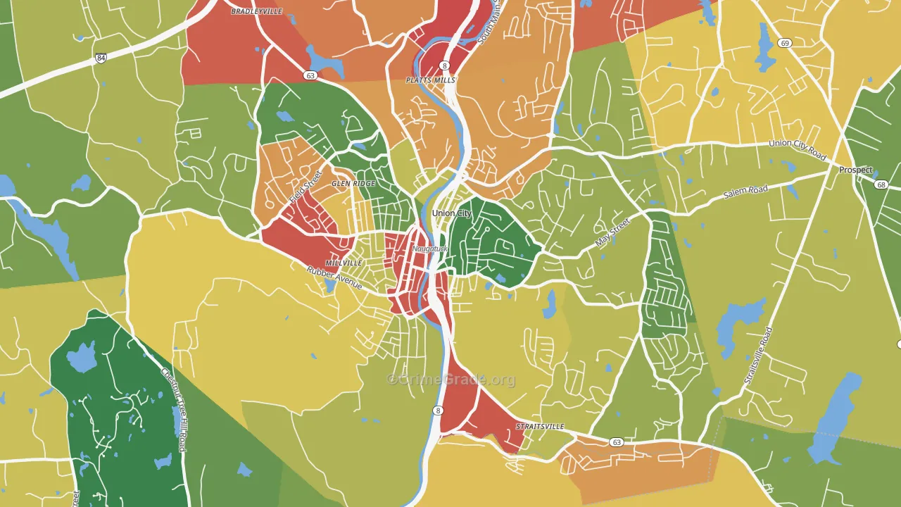 Naugatuck, CT Map of Burglary Rates