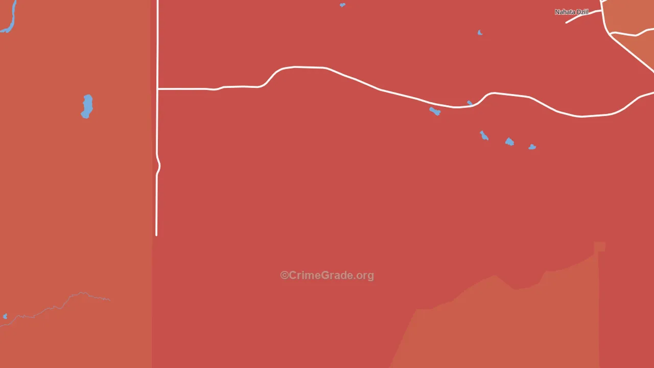 Navajo, AZ Map of Burglary Rates