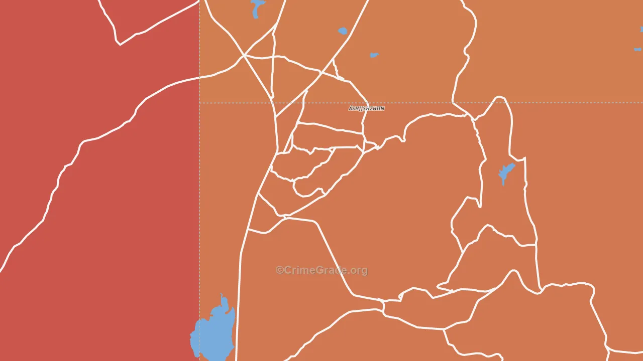Navajo, NM Map of Burglary Rates