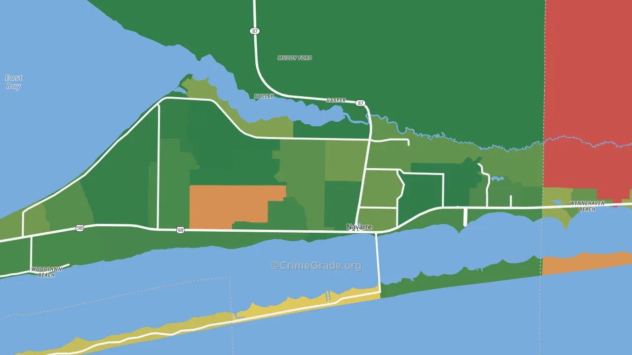 Navarre, FL Map of Burglary Rates