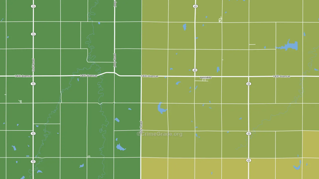 Navarre, KS Map of Burglary Rates