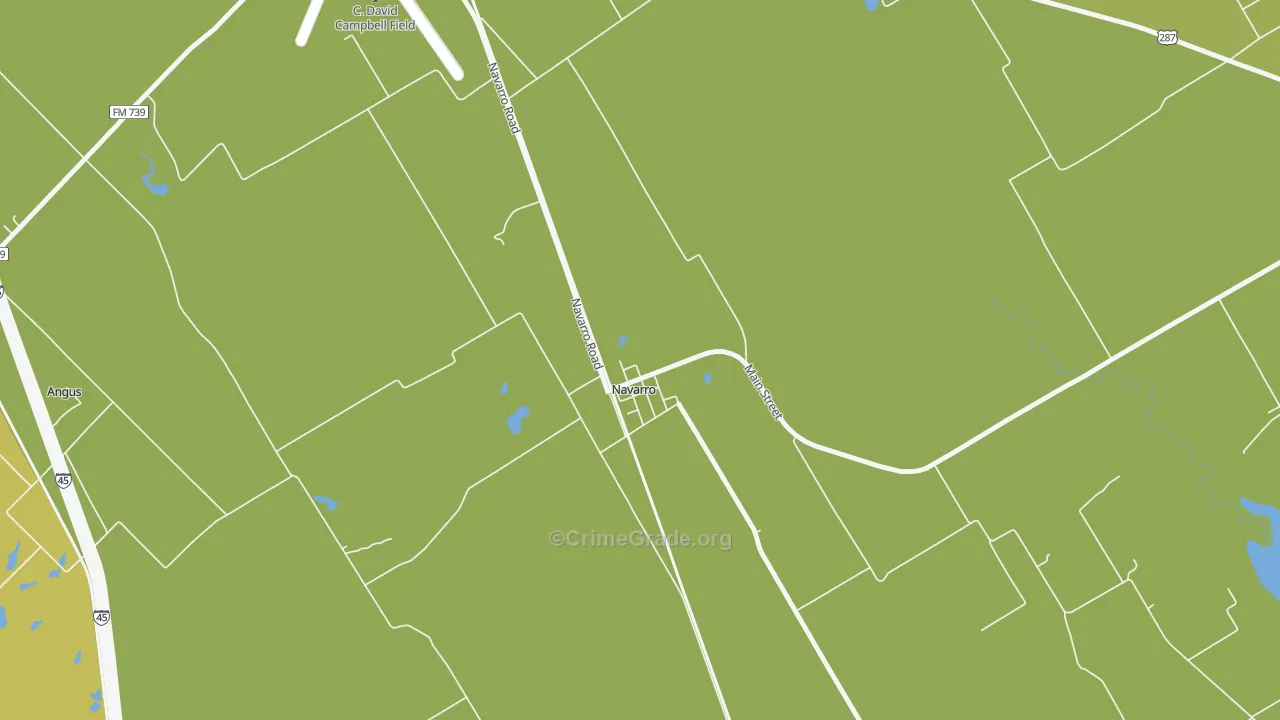 Navarro, TX Map of Burglary Rates
