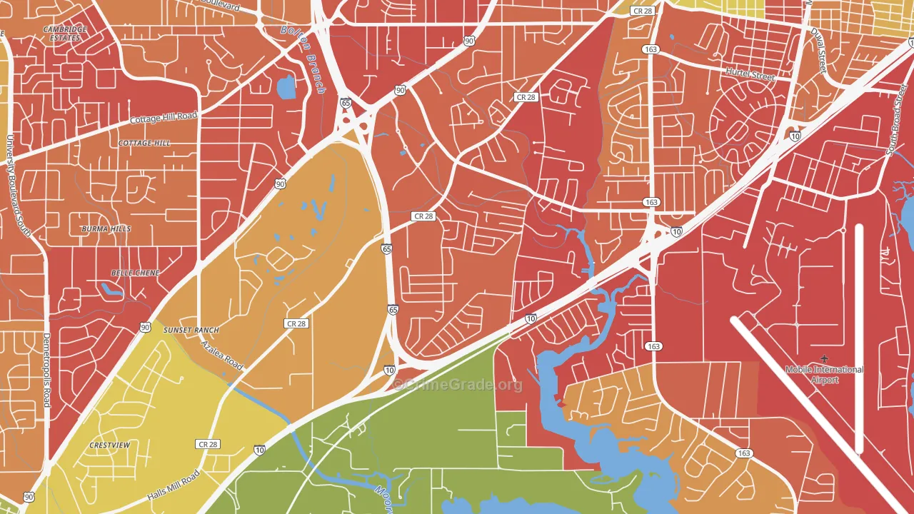 Navco, Mobile, AL Map of Burglary Rates
