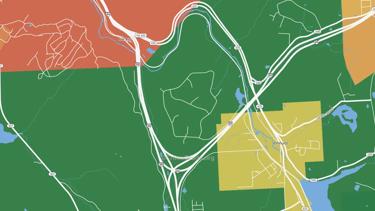Nay Aug, PA Map of Burglary Rates