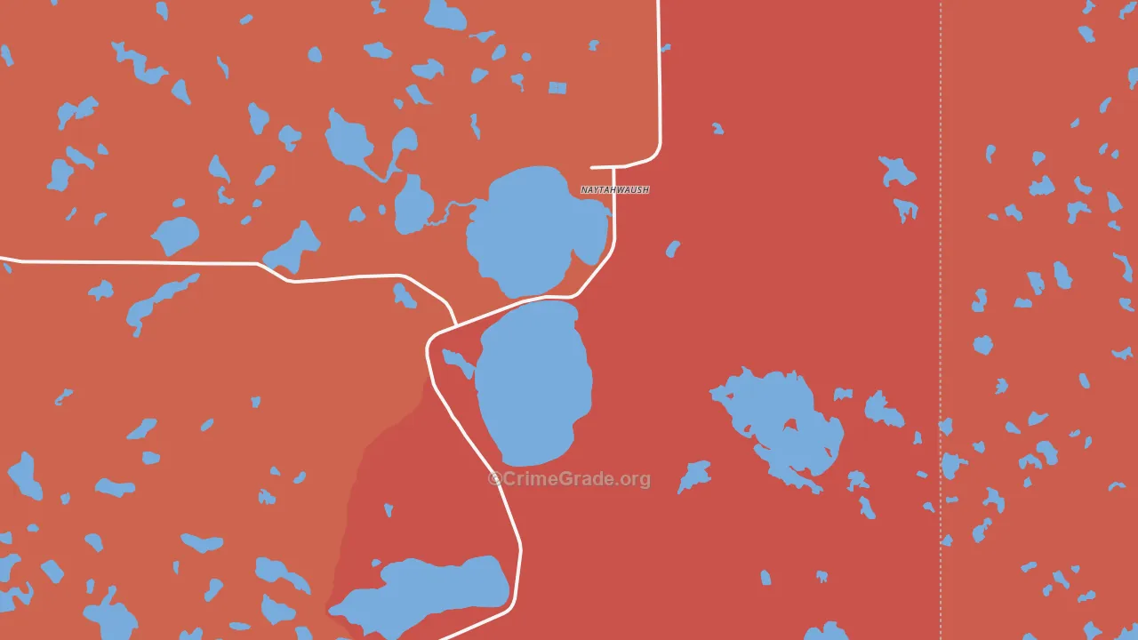 Naytahwaush, MN Map of Burglary Rates