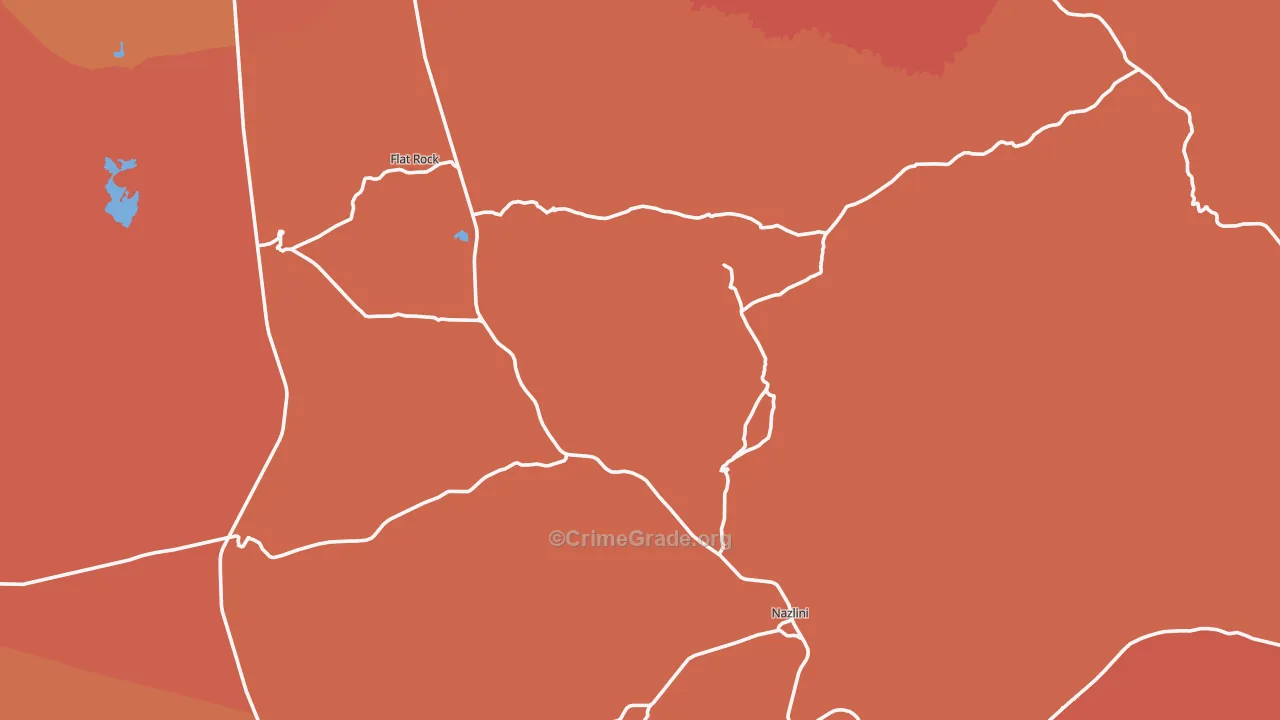 Nazlini, AZ Map of Burglary Rates