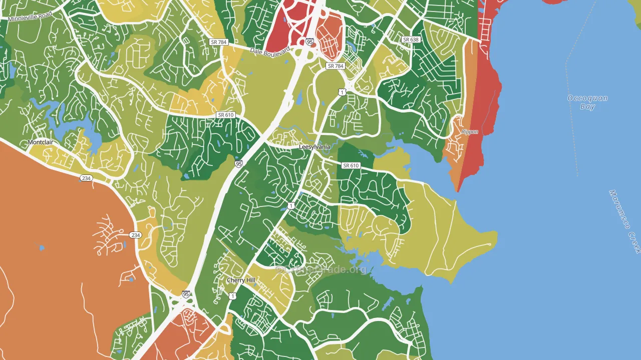 Neabsco, VA Map of Burglary Rates