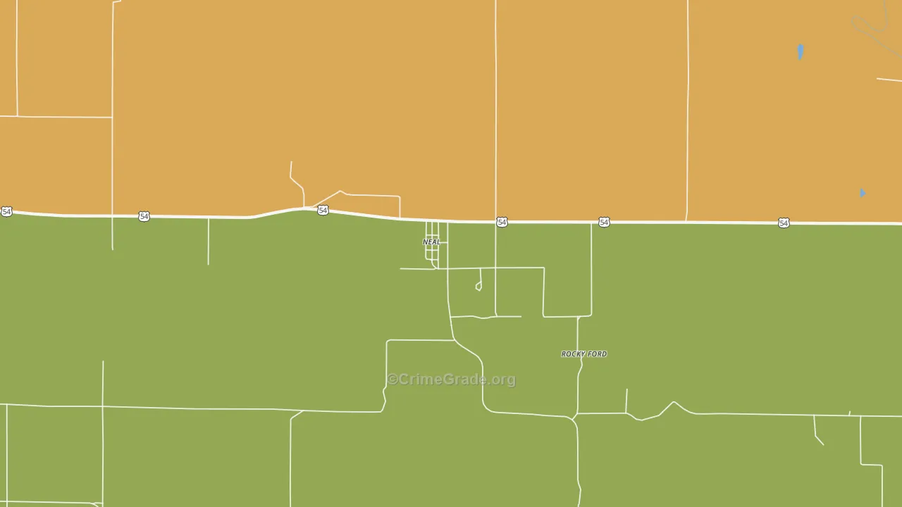 Neal, KS Map of Burglary Rates