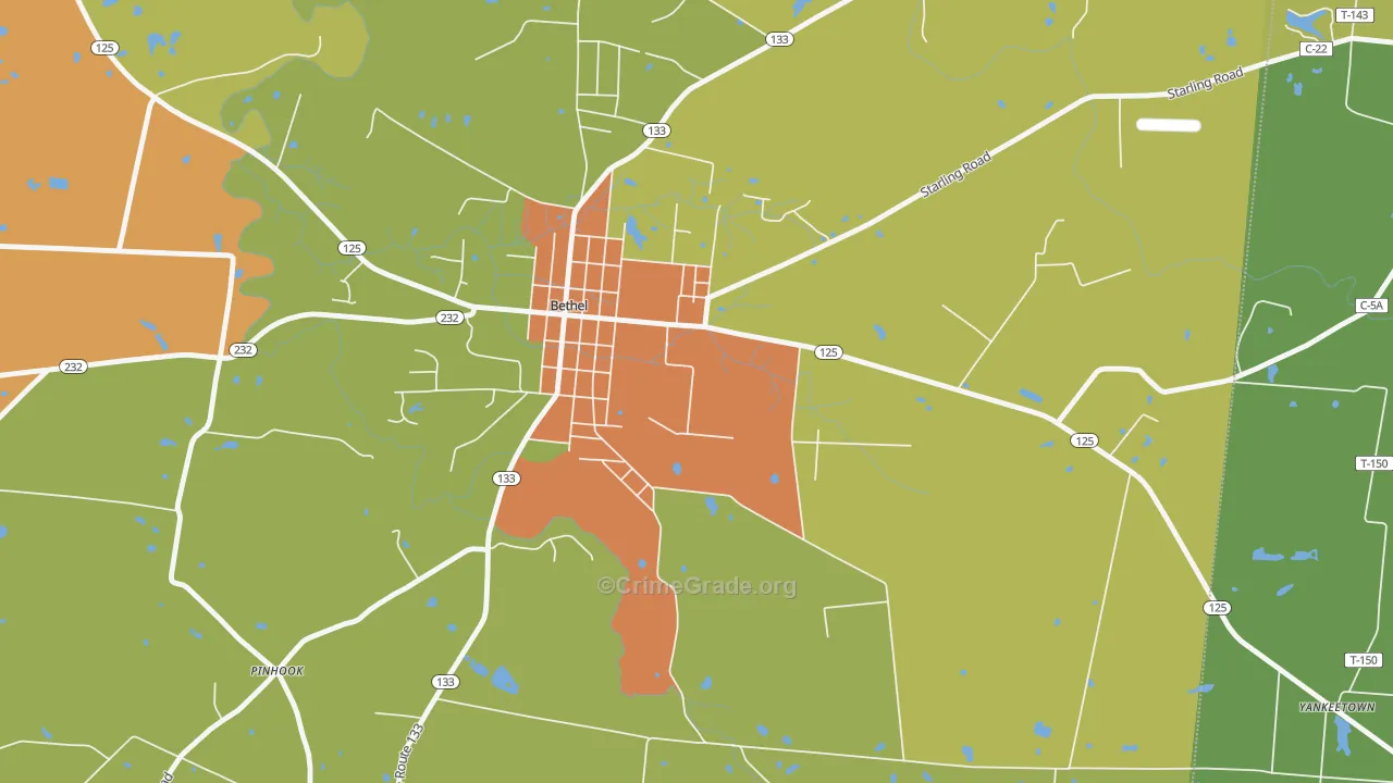 Neals Corner, OH Map of Burglary Rates