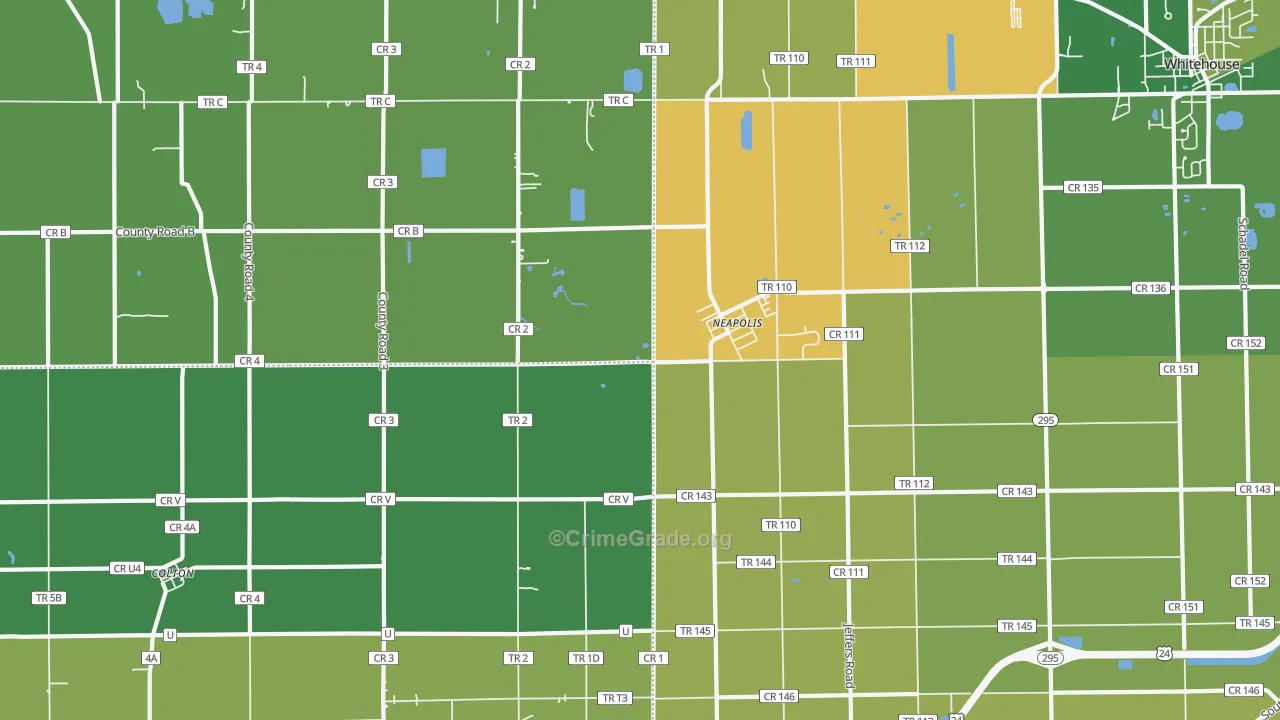 Neapolis, OH Map of Burglary Rates