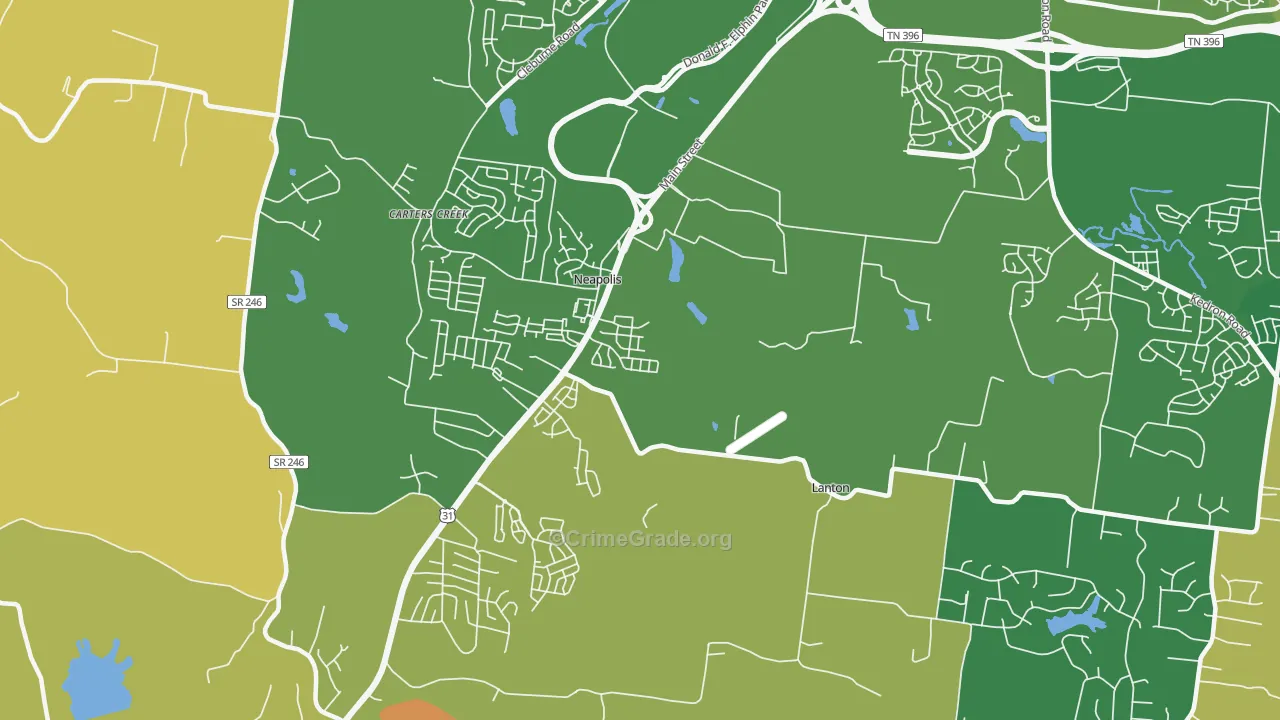 Neapolis, TN Map of Burglary Rates