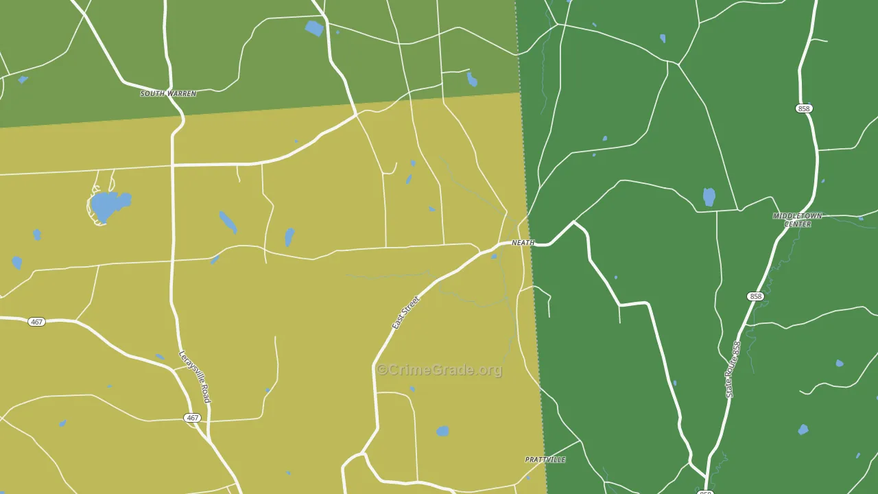 Neath, PA Map of Burglary Rates