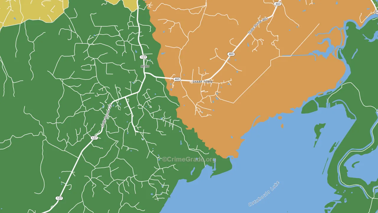 Nebo, LA Map of Burglary Rates