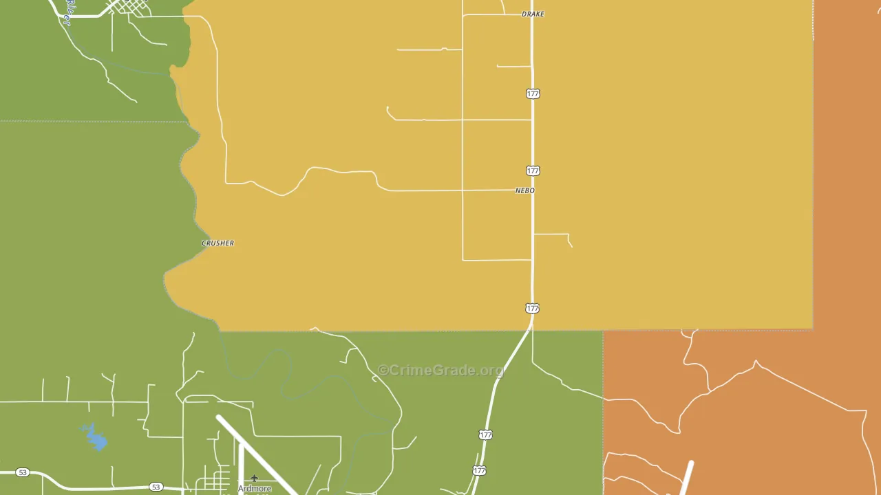 Nebo, OK Map of Burglary Rates