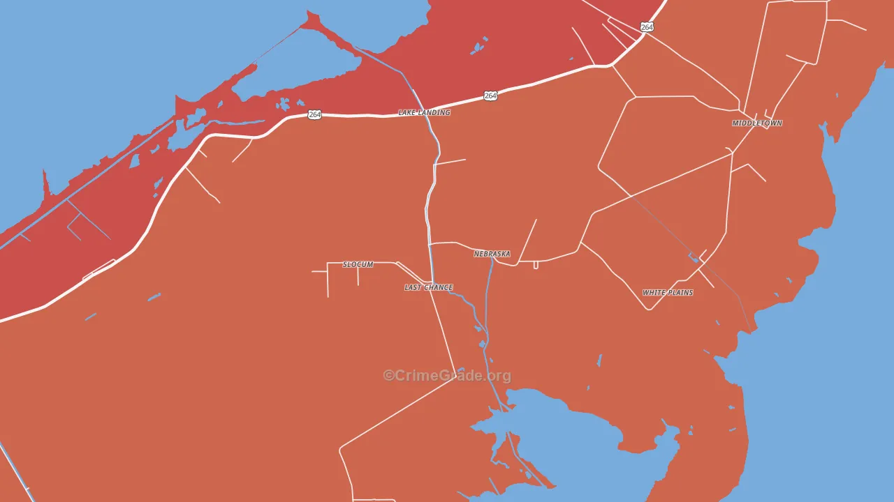 Nebraska, NC Map of Burglary Rates
