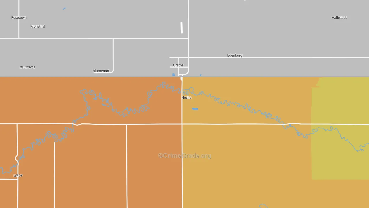 Neche, ND Map of Burglary Rates