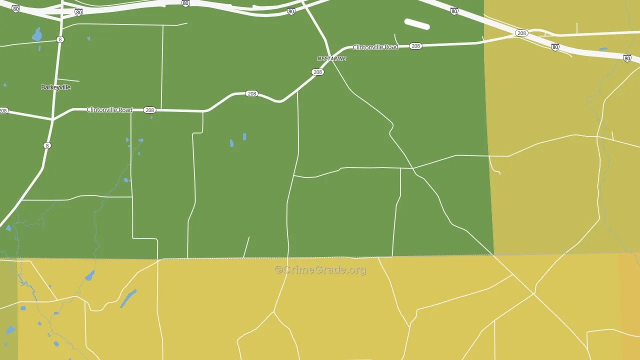 Nectarine, PA Map of Burglary Rates