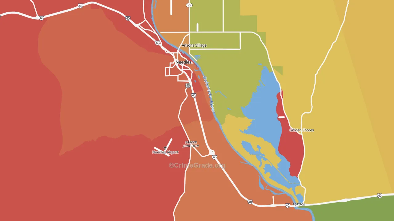 Needles, CA Map of Burglary Rates