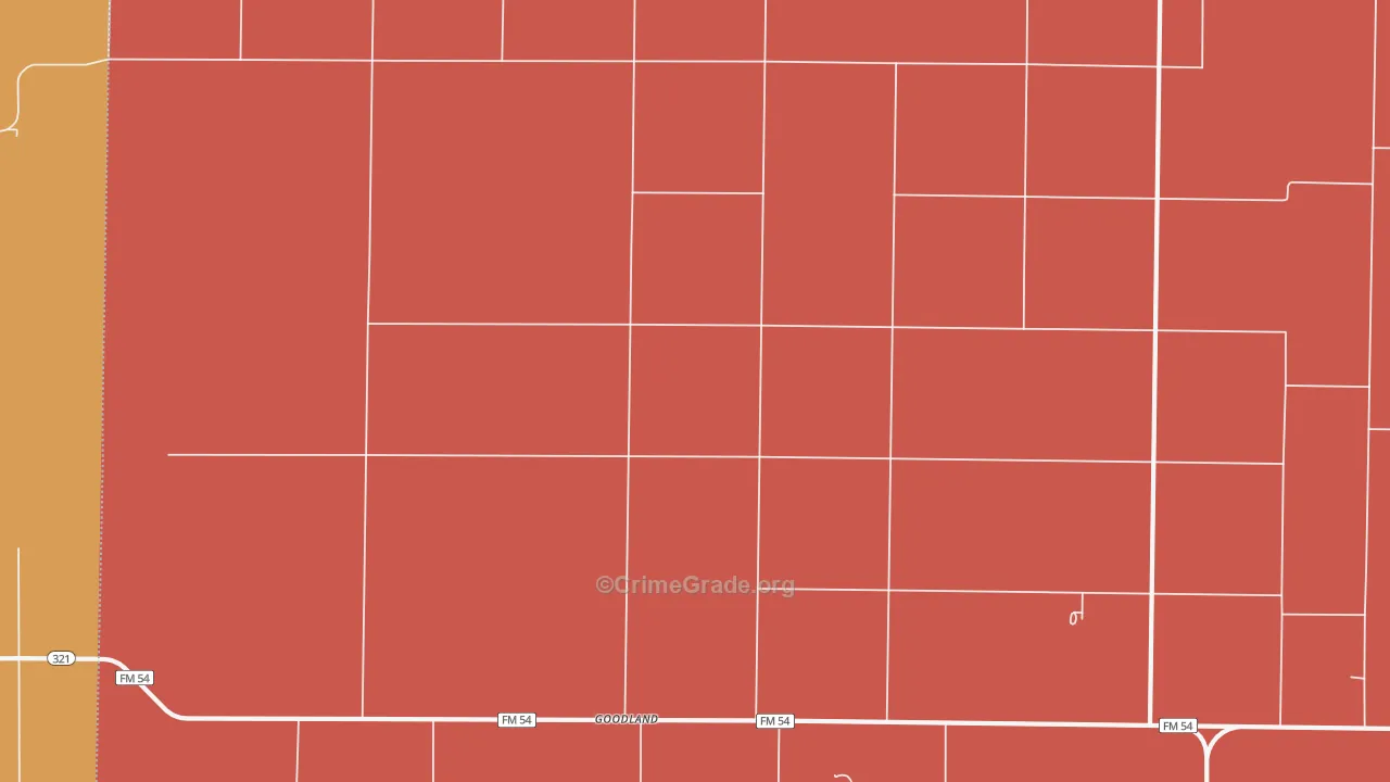 Needmore, TX Map of Burglary Rates