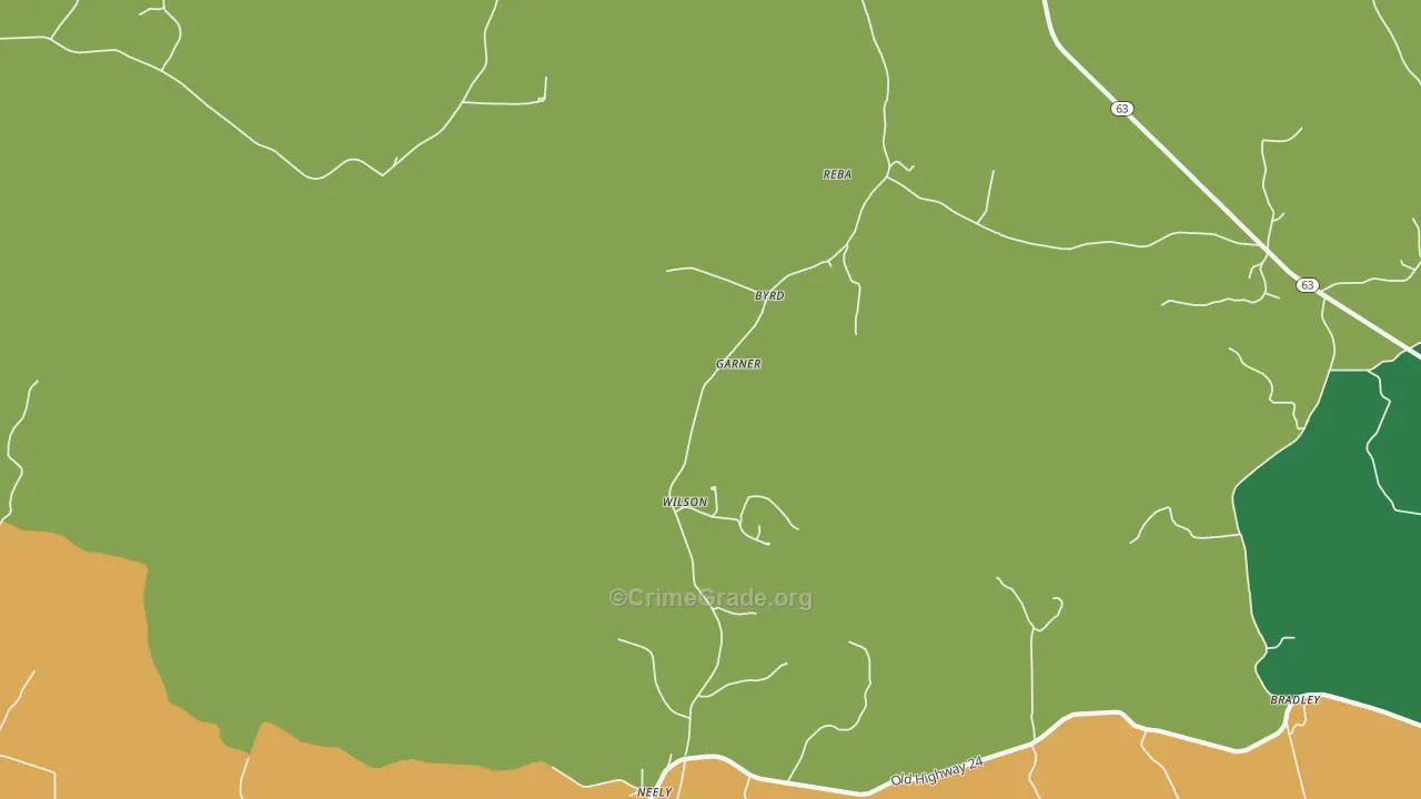 Neely, MS Map of Burglary Rates