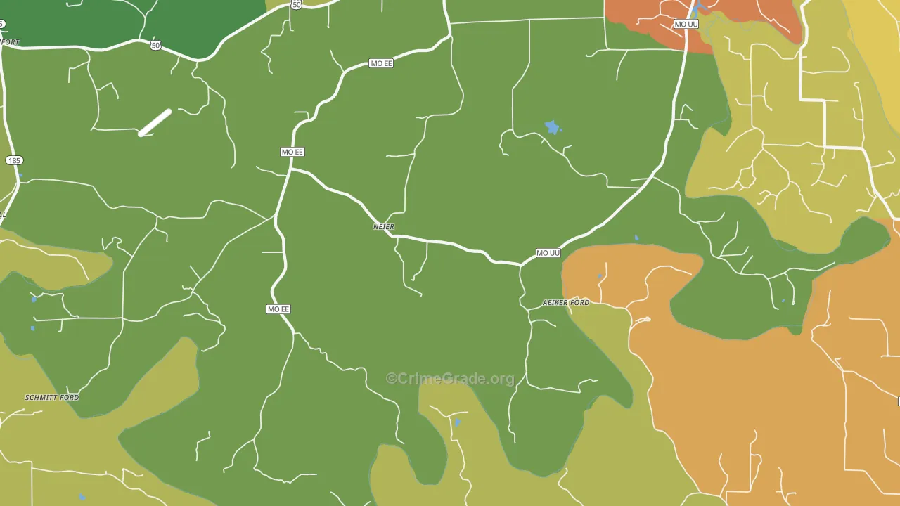 Neier, MO Map of Burglary Rates