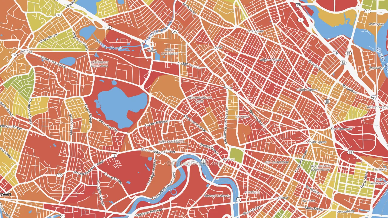 Neighborhood Nine, Cambridge, MA Map of Burglary Rates