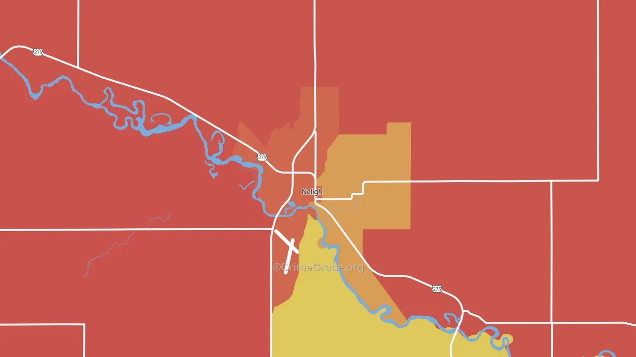 Neligh, NE Map of Burglary Rates