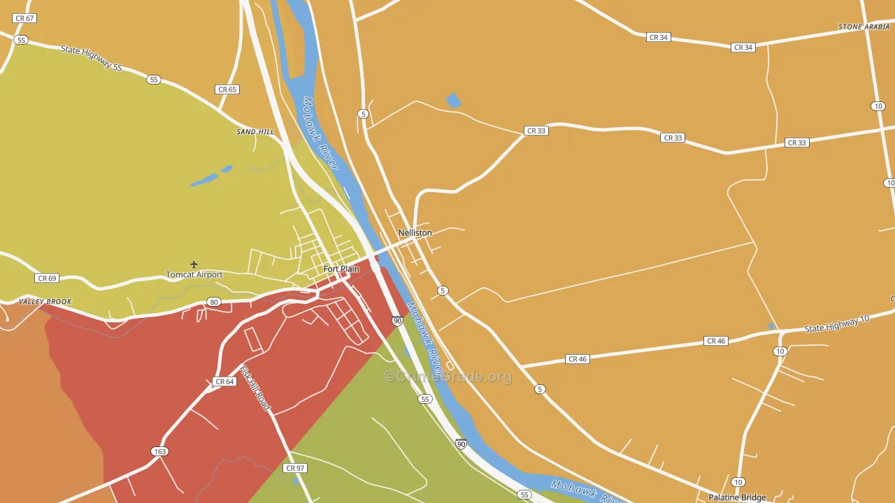 Nelliston, NY Map of Burglary Rates