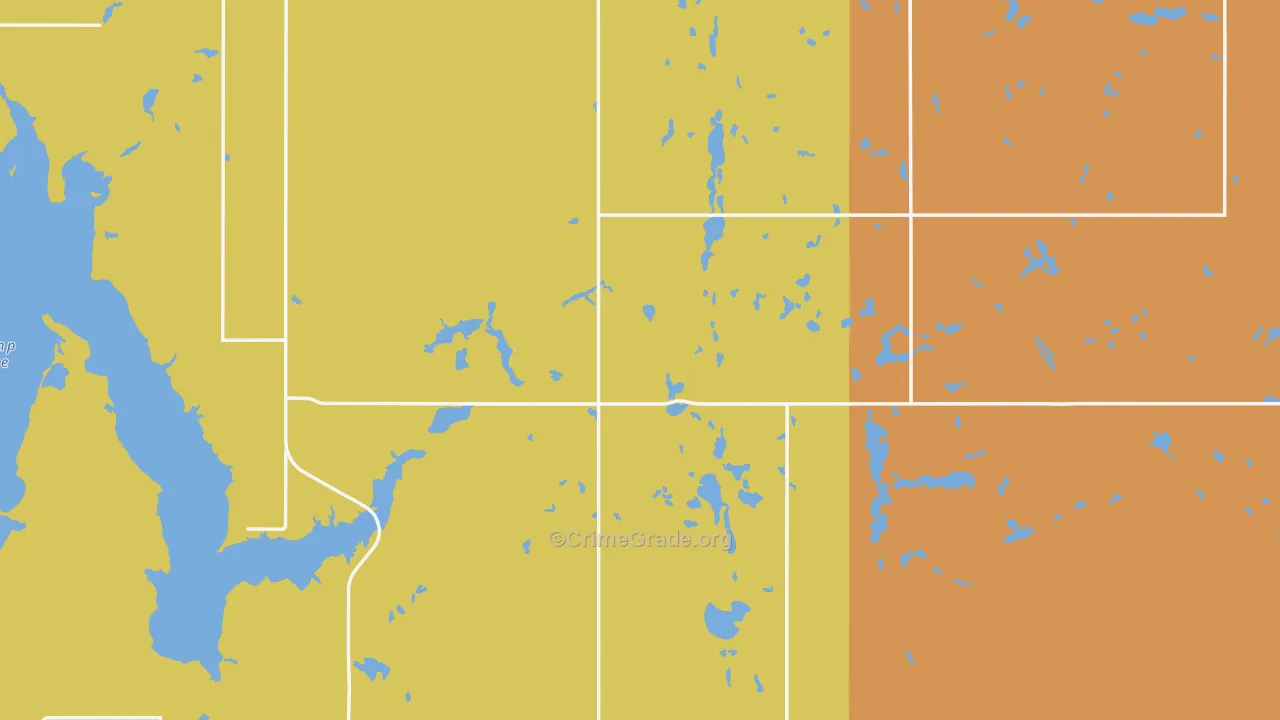 Nelson County, ND Map of Burglary Rates