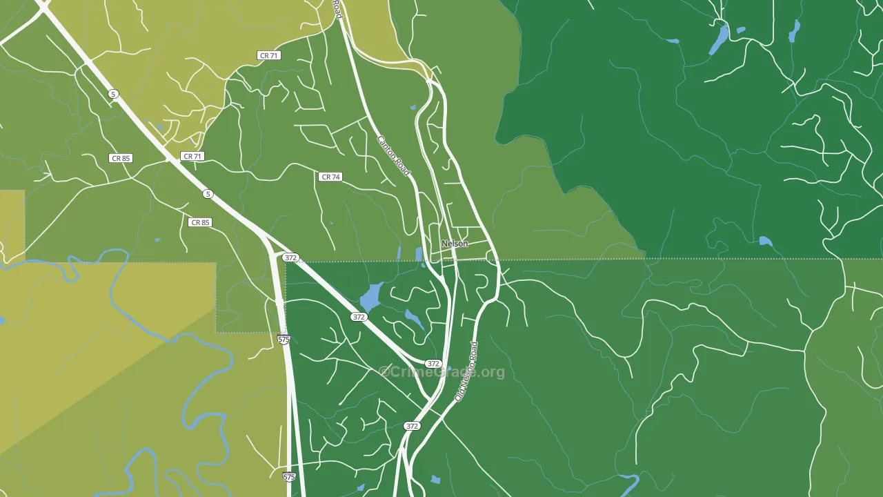 Nelson, GA Map of Burglary Rates