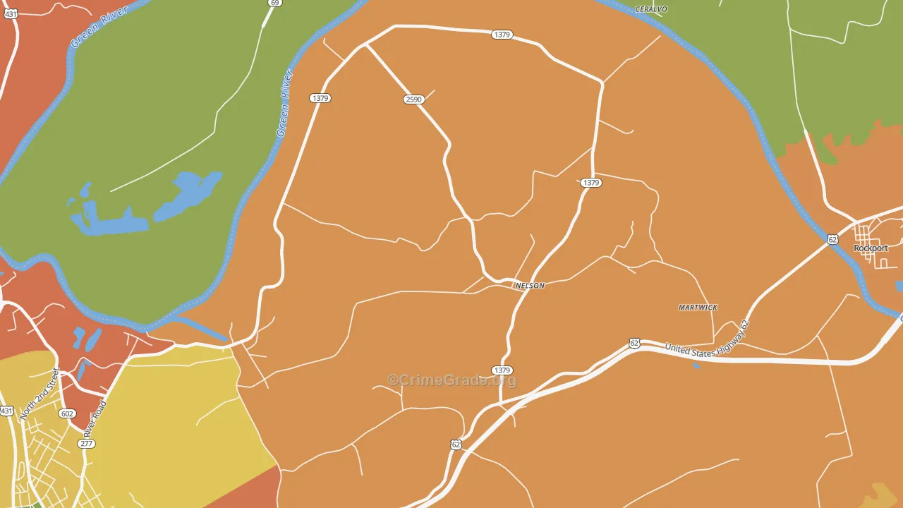 Nelson, KY Map of Burglary Rates