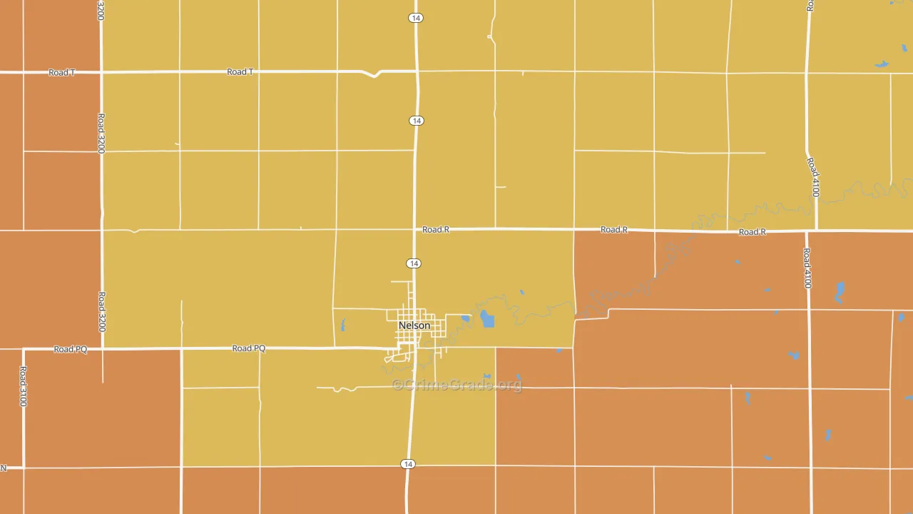 Nelson, NE Map of Burglary Rates