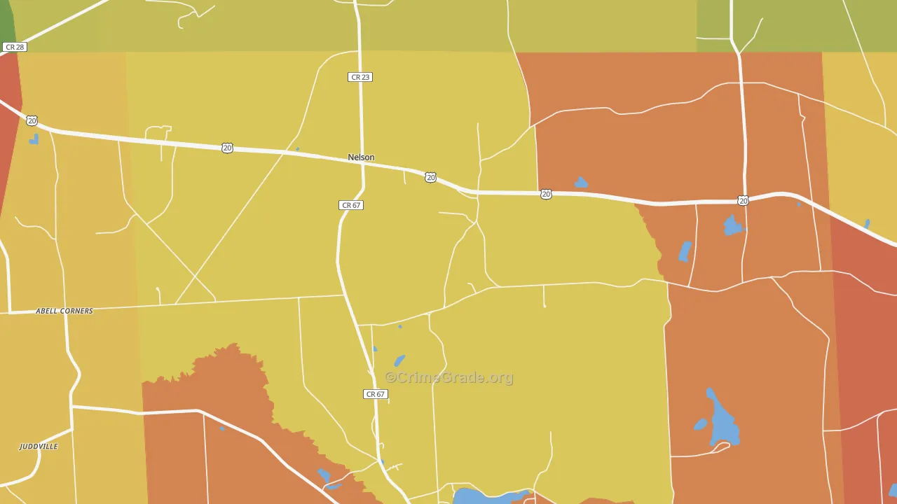 Nelson, NY Map of Burglary Rates