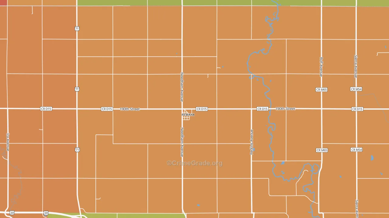 Nemaha, IA Map of Burglary Rates