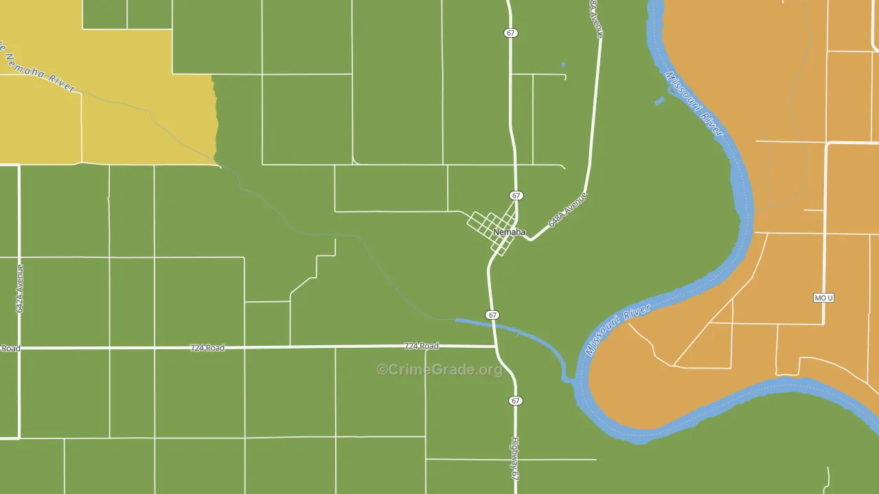 Nemaha, NE Map of Burglary Rates