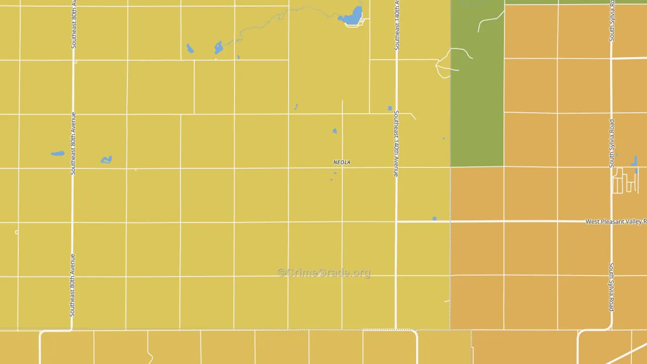 Neola, KS Map of Burglary Rates