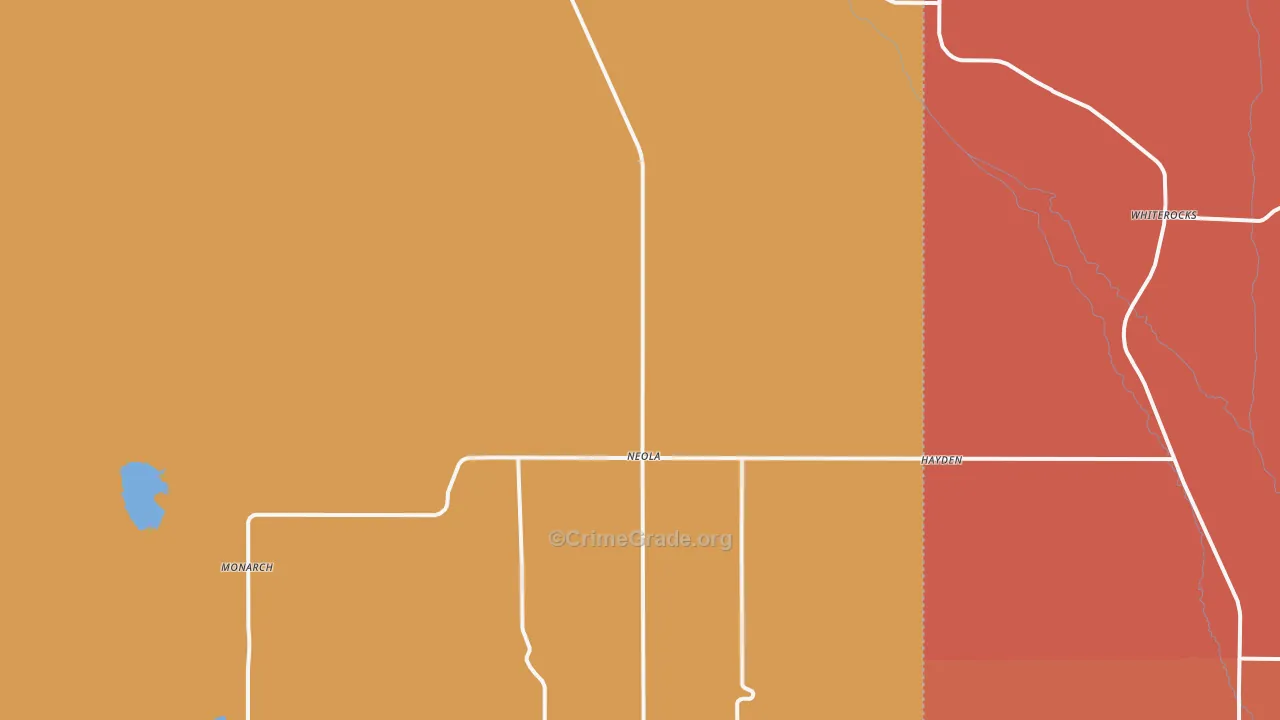 Neola, UT Map of Burglary Rates