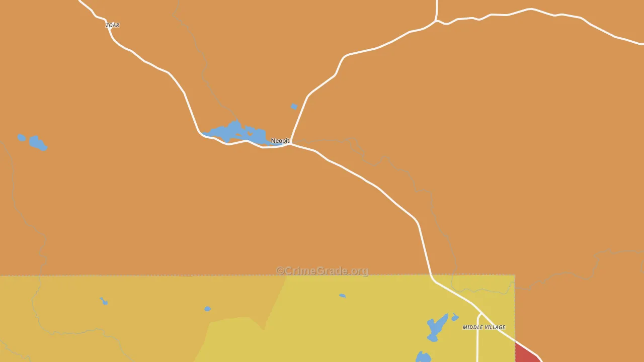 Neopit, WI Map of Burglary Rates